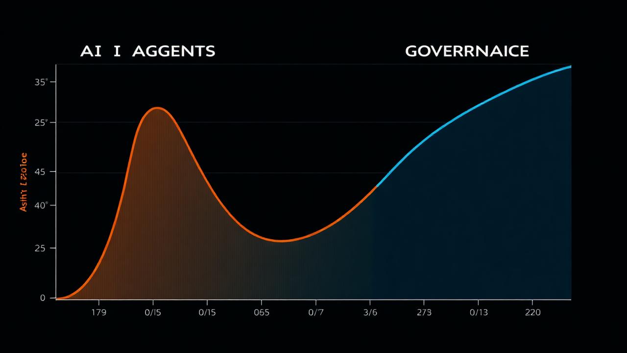 Diagram som visar AI-agenter som växer snabbare än styrningskapacitet